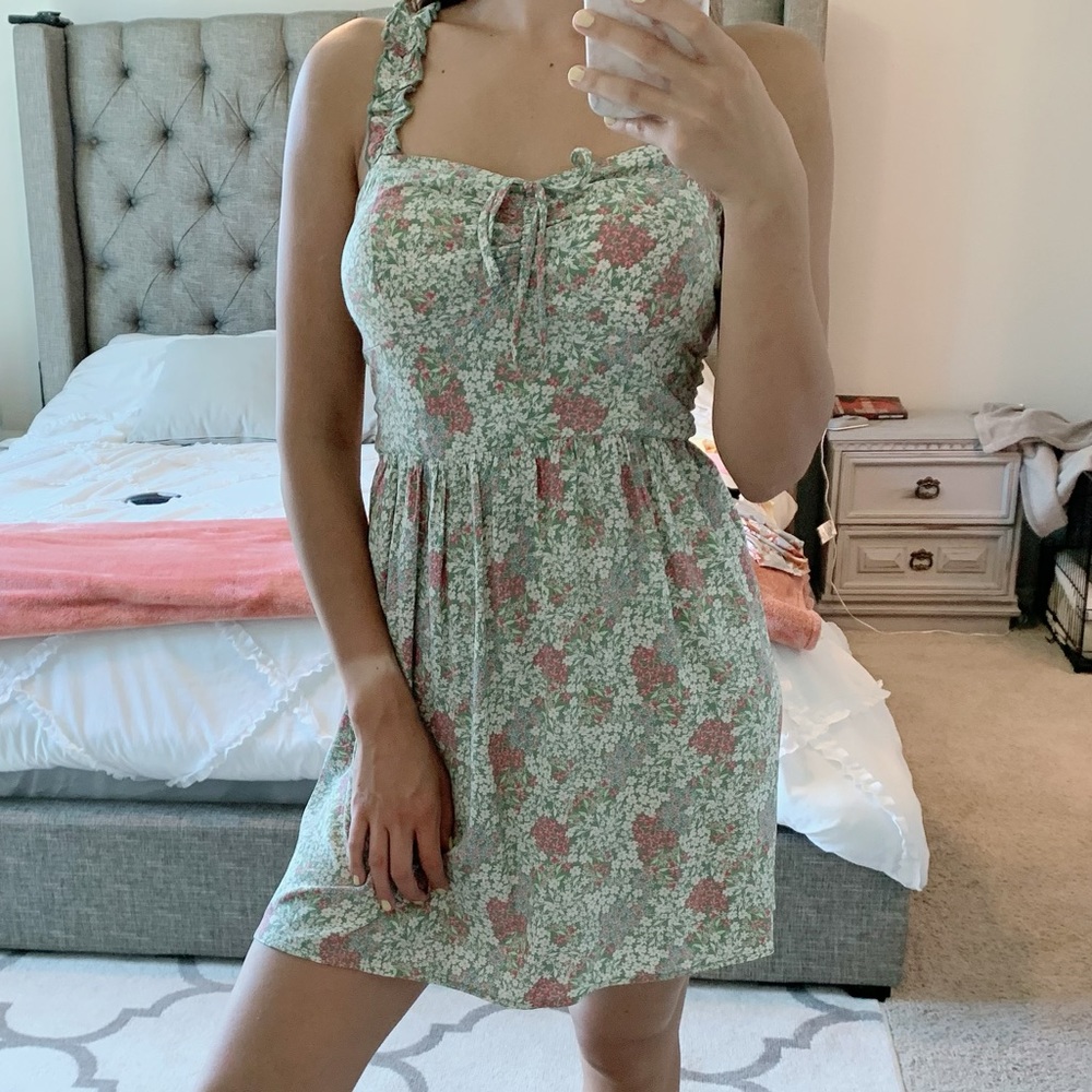 AUW Floral Green Dress